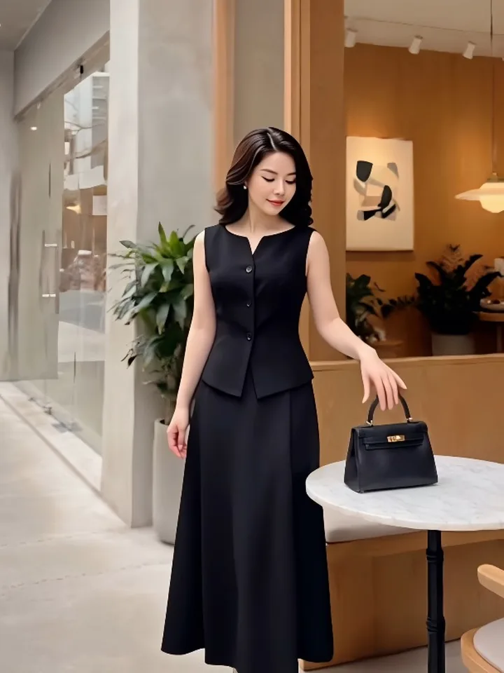 Set áo gile và chân váy dài VA753 – P'ranis